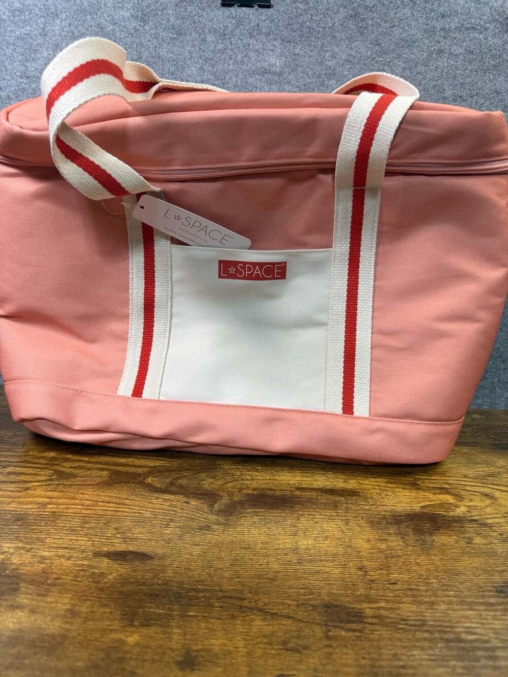 L*Space Coastal Cooler Bag Insulated Beach Bag Salmon Pink